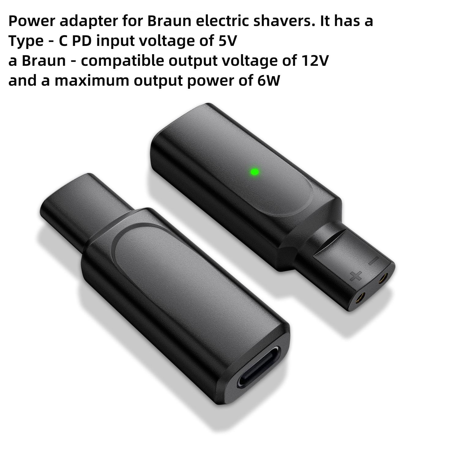12V Type-C Shaver Charger Adapter Charging Converter for Braun Series 3 5 7 9 6 1 XT5 Electric Razor(Cable Excluded) чёрный
12V Type-C Shaver Charger Adapter Charging Converter for Braun Series 3 5 7 9 6 1 XT5 Electric Razor(Cable Excluded) чёрный