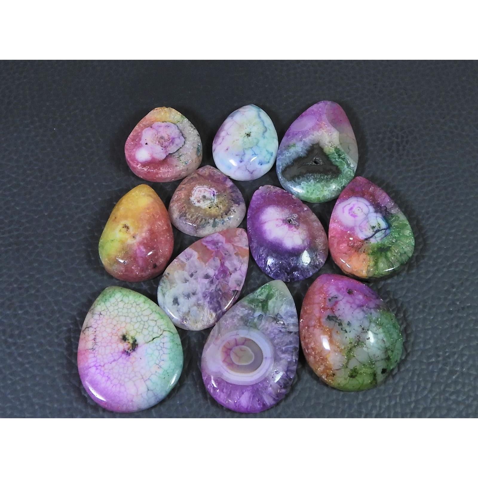 243Cts.Color Enhanced Rainbow Solar Cab Agate Pear Loose Gemstone 11Pcs Lot C-2164
243Cts.Color Enhanced Rainbow Solar Cab Agate Pear Loose Gemstone 11Pcs Lot C-2164