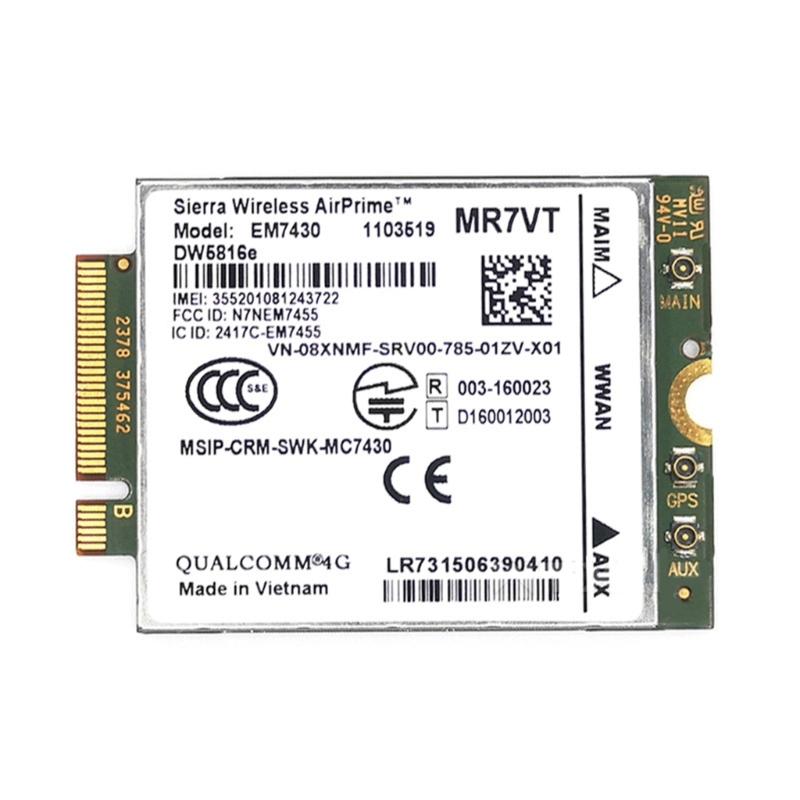 для AirPrime EM7430 DW5816e NGFF - Модуль 4G 300 Мбіт/с GOBI6000 4G LTE -6 для Latitude 7280 7285 7290 7389 7390 7480
для AirPrime EM7430 DW5816e NGFF - Модуль 4G 300 Мбіт/с GOBI6000 4G LTE -6 для Latitude 7280 7285 7290 7389 7390 7480