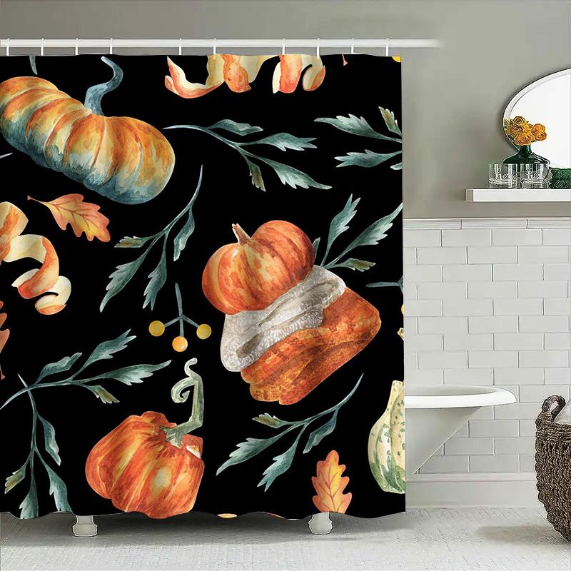 Tuniu Watercolor Autumn Pumpkin Shower Curtain Floral Orange & Green Pattern Bathroom Decor W60H190(CM)-1 Pcs
Tuniu Watercolor Autumn Pumpkin Shower Curtain Floral Orange & Green Pattern Bathroom Decor W60H190(CM)-1 Pcs