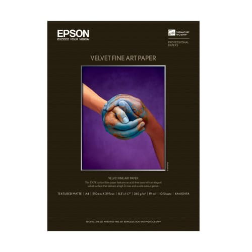 Бумага для художественной печати EPSON Velvet Fine Art Paper KA410VFA формата A4, 10 листов
Бумага для художественной печати EPSON Velvet Fine Art Paper KA410VFA формата A4, 10 листов