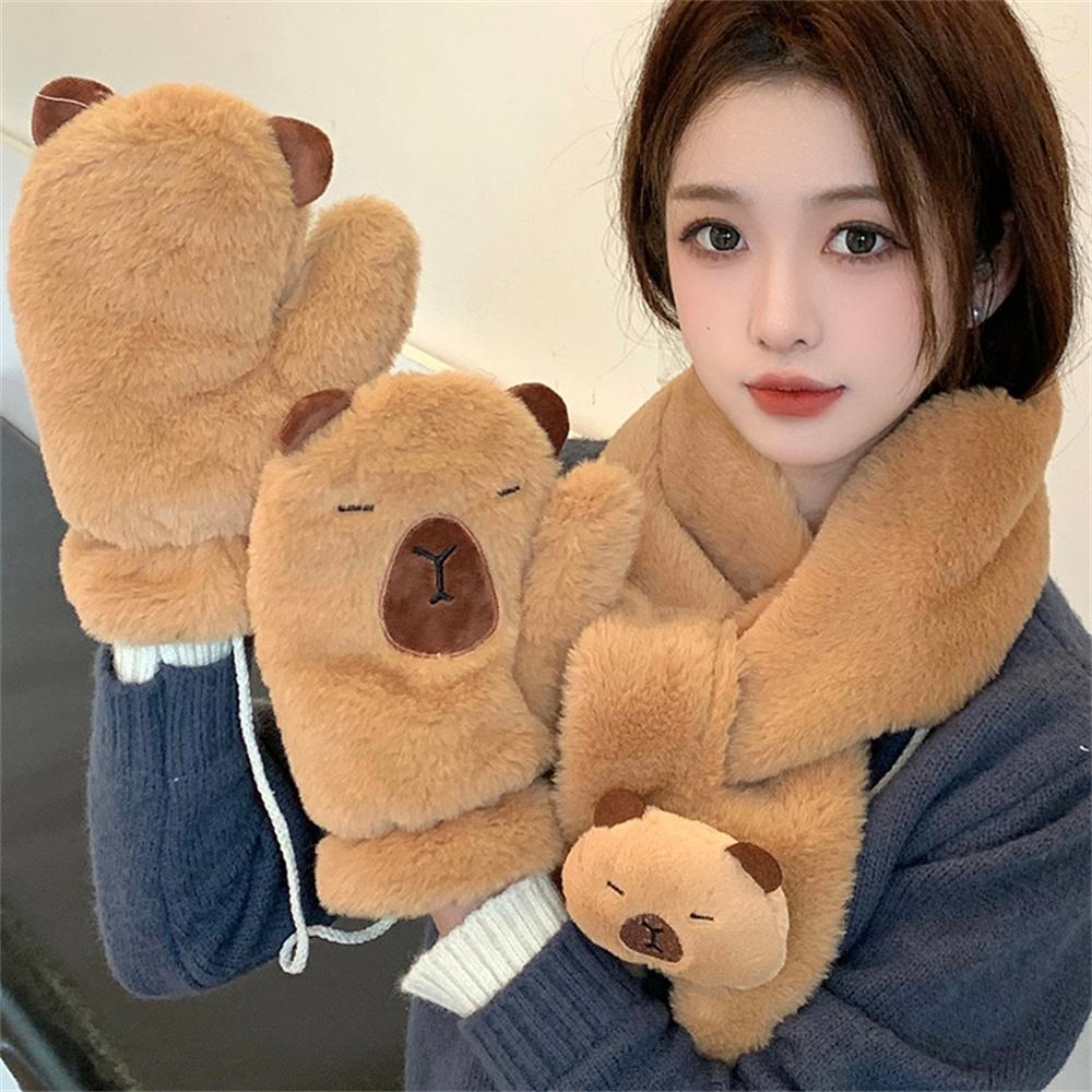 Women Girls Capybara Plush Gloves Fashion Cycling Neck Warmers Neck Scarf Windproof Mittens Driving Running Accessories
Women Girls Capybara Plush Gloves Fashion Cycling Neck Warmers Neck Scarf Windproof Mittens Driving Running Accessories