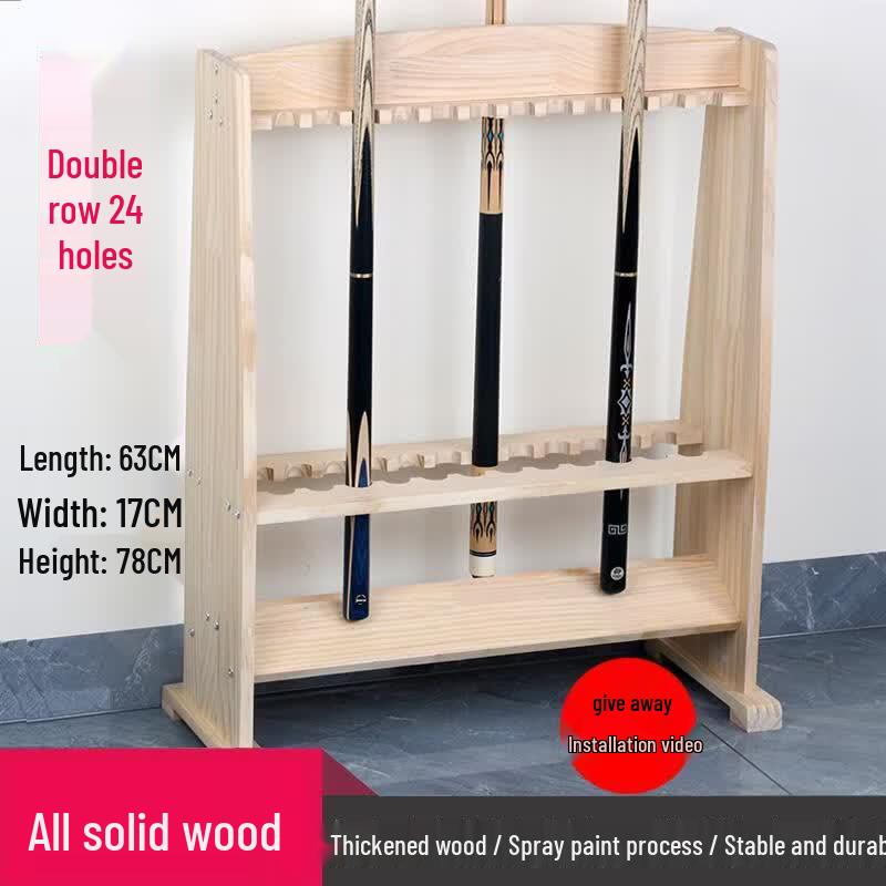 Solid Wood 24-Cue Floor-Standing Billiard Rack
Solid Wood 24-Cue Floor-Standing Billiard Rack