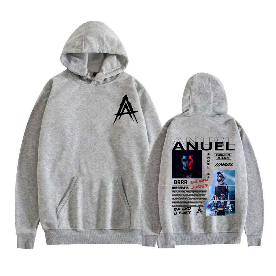 Rapper Anuel AA Real Hasta La Muerte 2025 Graphic Hoodie Men Women Fashion Hip Hop Harajuku Pullover Long Sleeve Sweatshirt Tops 3XL
Rapper Anuel AA Real Hasta La Muerte 2025 Graphic Hoodie Men Women Fashion Hip Hop Harajuku Pullover Long Sleeve Sweatshirt Tops 3XL