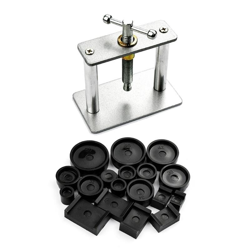 Watch Press Set Watch Back Case Screw Type Closers With 18 Dies Watchmaker Press Tool Set For Watch Repairing Watch Back
Watch Press Set Watch Back Case Screw Type Closers With 18 Dies Watchmaker Press Tool Set For Watch Repairing Watch Back