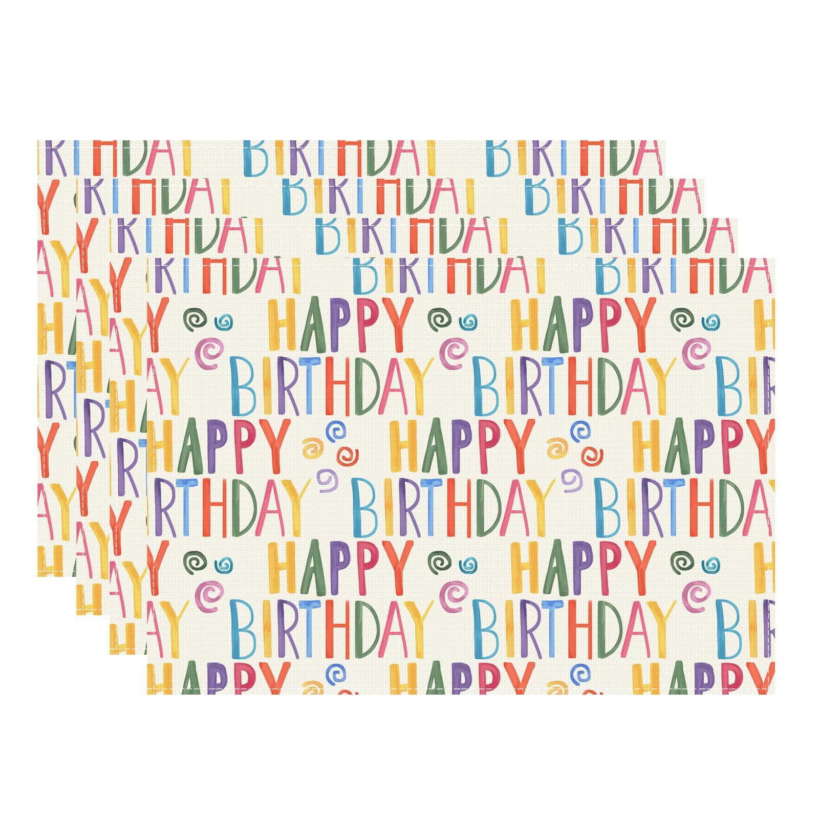 Colorful Happy Birthday Placemats Set of 4 Table Mats Table Decorations 12x18 Inch 4pcs-12x18 Inch
Colorful Happy Birthday Placemats Set of 4 Table Mats Table Decorations 12x18 Inch 4pcs-12x18 Inch