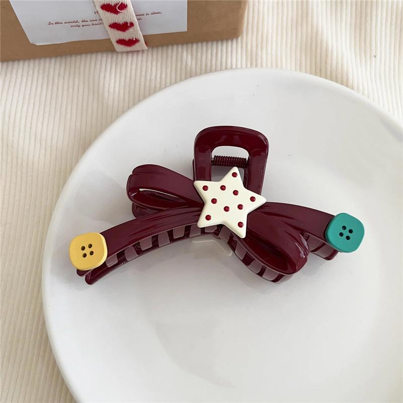 Модный бант для волос коготь акулы заколка ретро однотонные шпильки для женщин темперамент заколки для волос женский головной убор подарки One Size