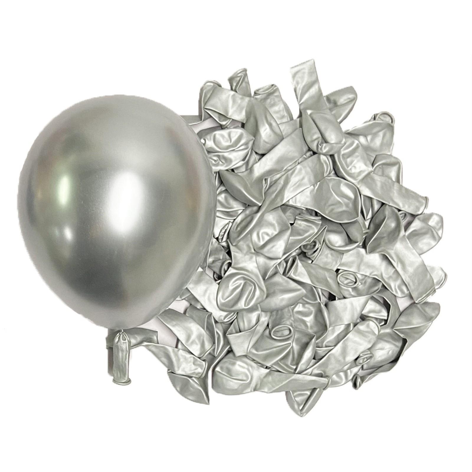 50 шт. металлических шаров розового золота, хромированные золотые латексные шары для дня рождения, свадьбы, рождества, декора One Size серебряный