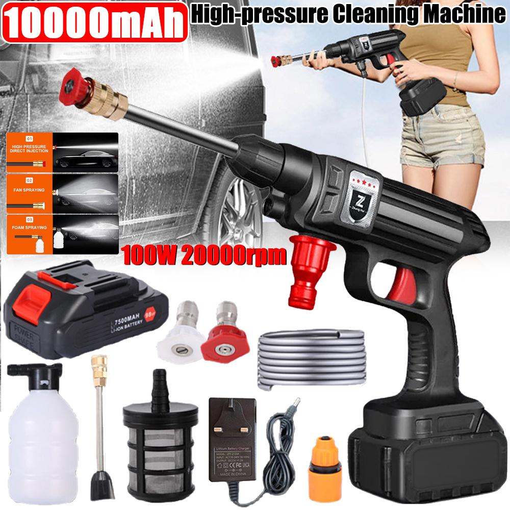 10000mAh Car Wash Gun Washer 60Bar Spray Nozzle High Pressure 30BAR Cleaner for Auto Home Garden Cleaning Car Washing
10000mAh Car Wash Gun Washer 60Bar Spray Nozzle High Pressure 30BAR Cleaner for Auto Home Garden Cleaning Car Washing