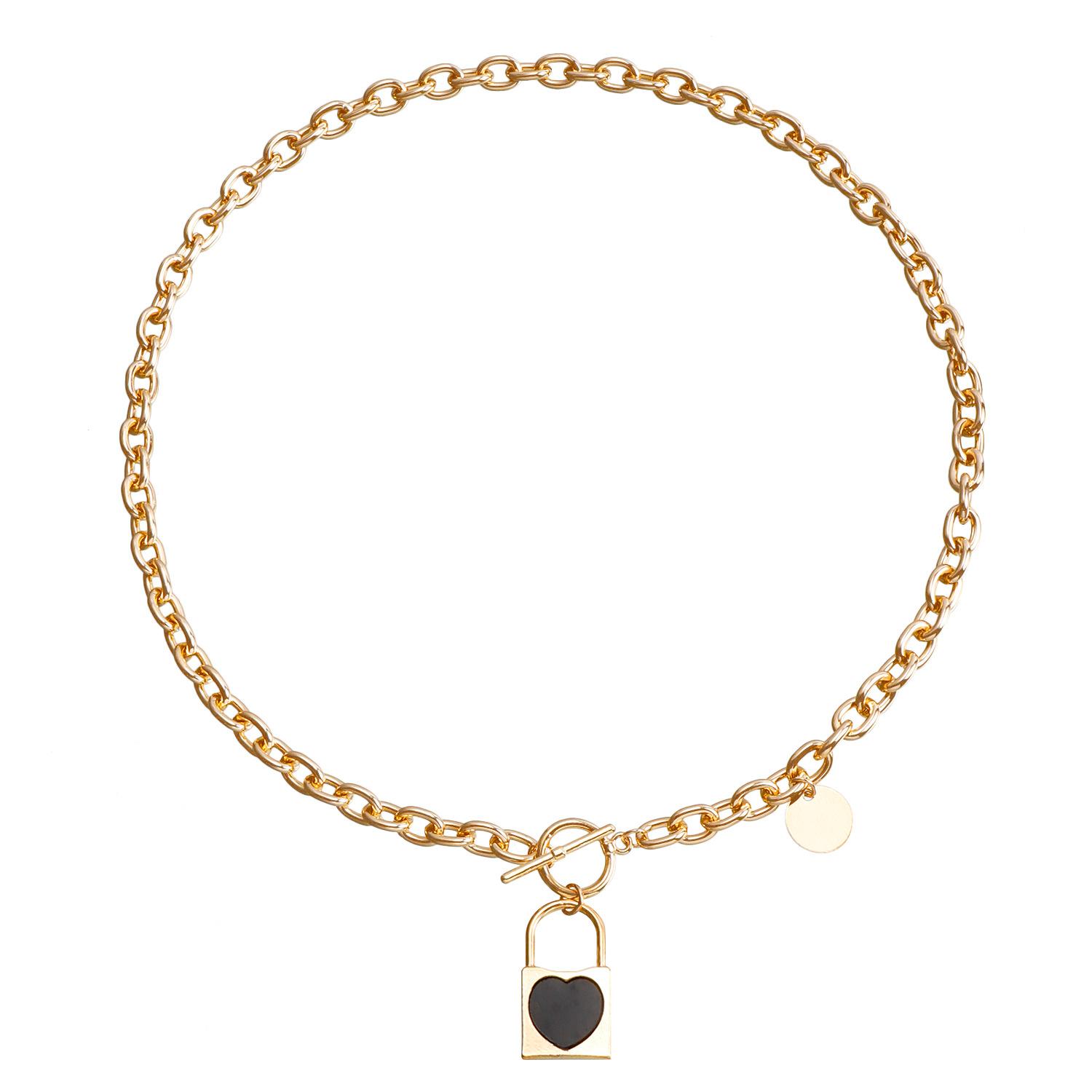 European and American foreign trade jewelry, simple black concentric lock imitation fritillary necklace, temperament metal thick aluminum chain
European and American foreign trade jewelry, simple black concentric lock imitation fritillary necklace, temperament metal thick aluminum chain