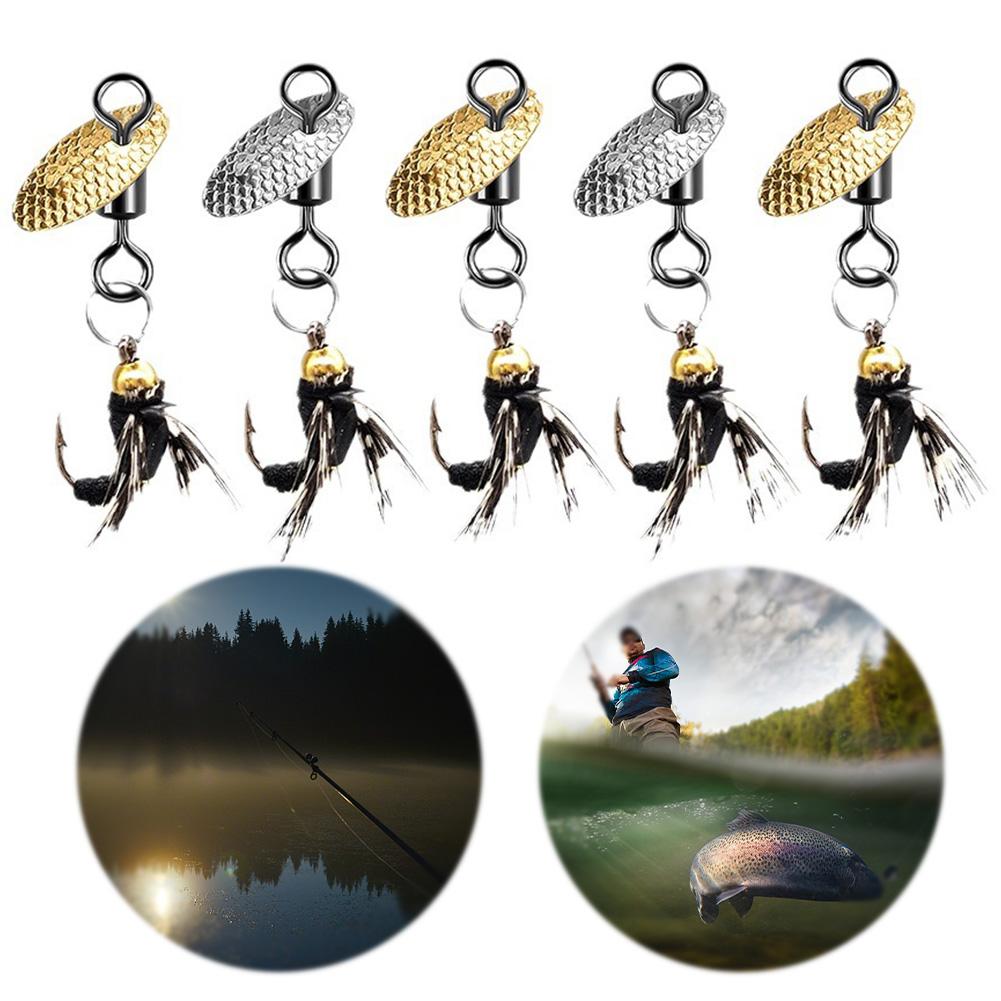5Pcs Fly Hooks Flies Insect Lures with Crank Hook Fly Fishing Bait with Spinner Blade Spinner Baits Lure Fishing Accessories
5Pcs Fly Hooks Flies Insect Lures with Crank Hook Fly Fishing Bait with Spinner Blade Spinner Baits Lure Fishing Accessories