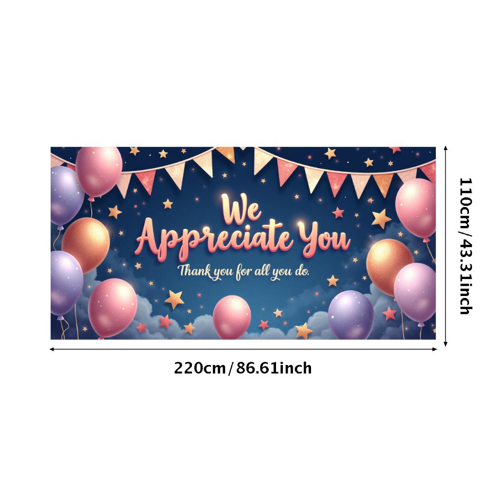 Decorative Design Appreciation Banner Colorful Balloons Star Theme Thank You for Office Party Team Event Employee Recognition
Decorative Design Appreciation Banner Colorful Balloons Star Theme Thank You for Office Party Team Event Employee Recognition