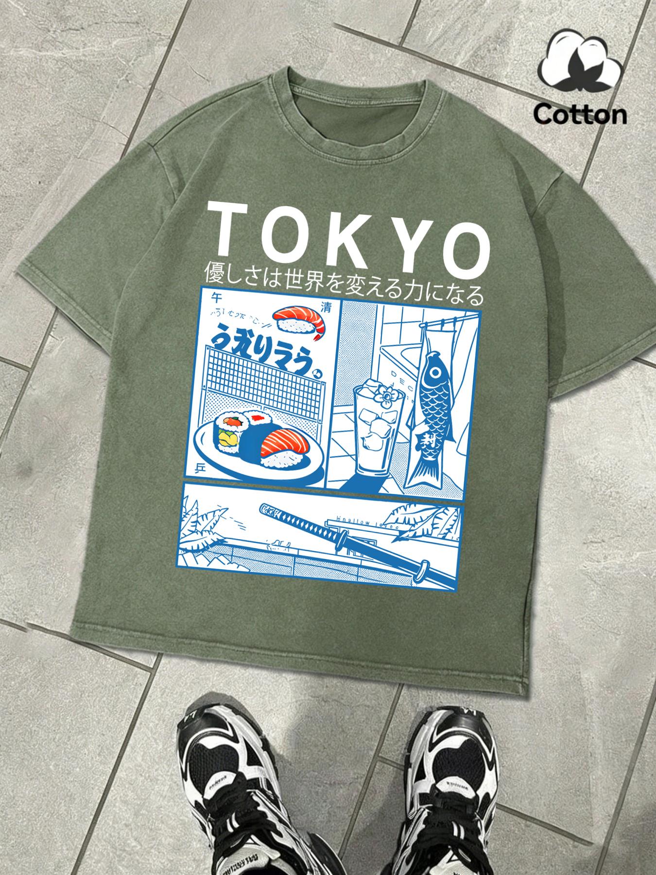 Sushi In Tokyo Is Very Fresh Design Washed Men TShirt Summer Loose Soft Tee ONeck Cotton Retro Top Unisex Fashion Clothing S
Sushi In Tokyo Is Very Fresh Design Washed Men TShirt Summer Loose Soft Tee ONeck Cotton Retro Top Unisex Fashion Clothing S