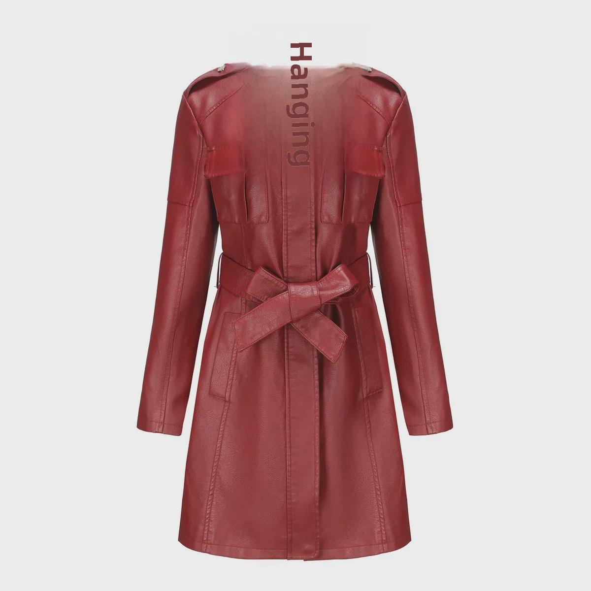 Женская кожаная куртка средней длины с поясом — стильная британская ветровка на весну/осень XL вино красного
Женская кожаная куртка средней длины с поясом — стильная британская ветровка на весну/осень XL вино красного