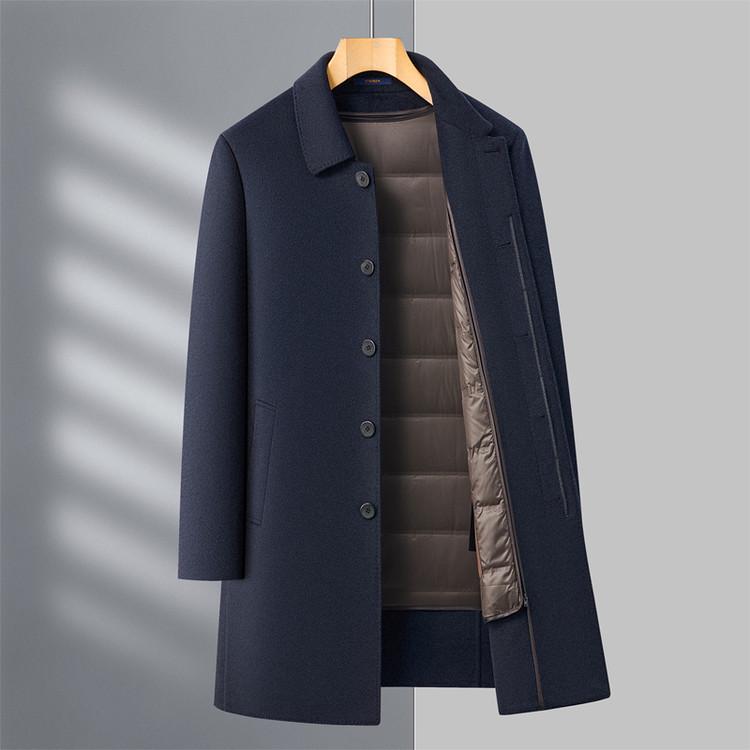 2025 Men s Autumn/Winter Wool Coat with Detachable Down Liner M темно-синього кольору
2025 Men s Autumn/Winter Wool Coat with Detachable Down Liner M темно-синього кольору