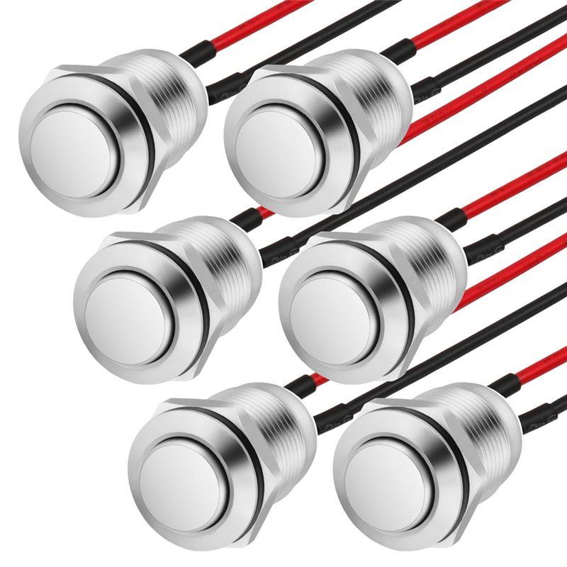 AEE4-6Pcs Pressure Switches,12 Mm Momentary Pressure Switch, Metal Waterproof Button, Protruding Pressure Switch With Wire
AEE4-6Pcs Pressure Switches,12 Mm Momentary Pressure Switch, Metal Waterproof Button, Protruding Pressure Switch With Wire