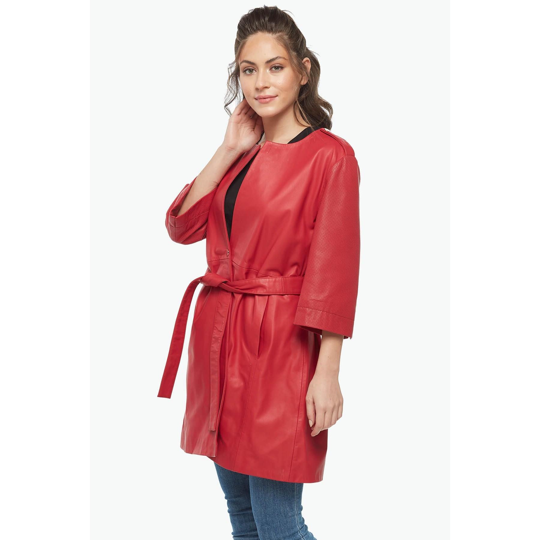 Красное женское кожаное пальто Sara
Красное женское кожаное пальто Sara
