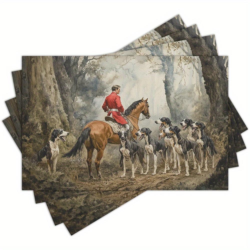 4pcs Vintage Horse Hunting Scene Placemat Linen Table Mat Decorative Kitchen Dining Accessory 4PCS
4pcs Vintage Horse Hunting Scene Placemat Linen Table Mat Decorative Kitchen Dining Accessory 4PCS
