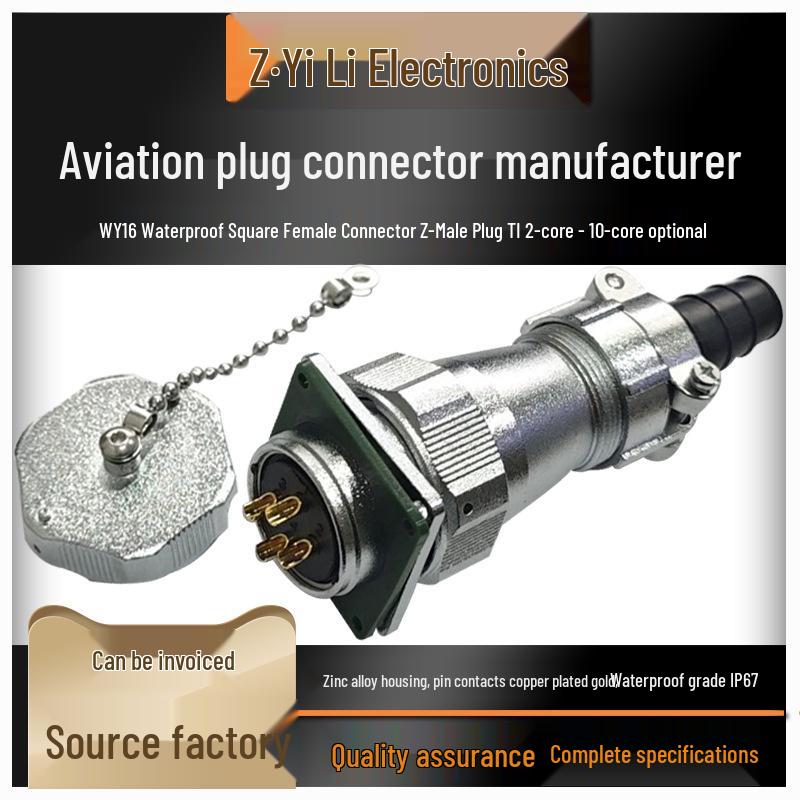 Gold-Plated, 10-Core, Waterproof M16 Aviation Plug with Square Flange Socket (WY16-234579) Female Socket M16 3-Pin
Gold-Plated, 10-Core, Waterproof M16 Aviation Plug with Square Flange Socket (WY16-234579) Female Socket M16 3-Pin