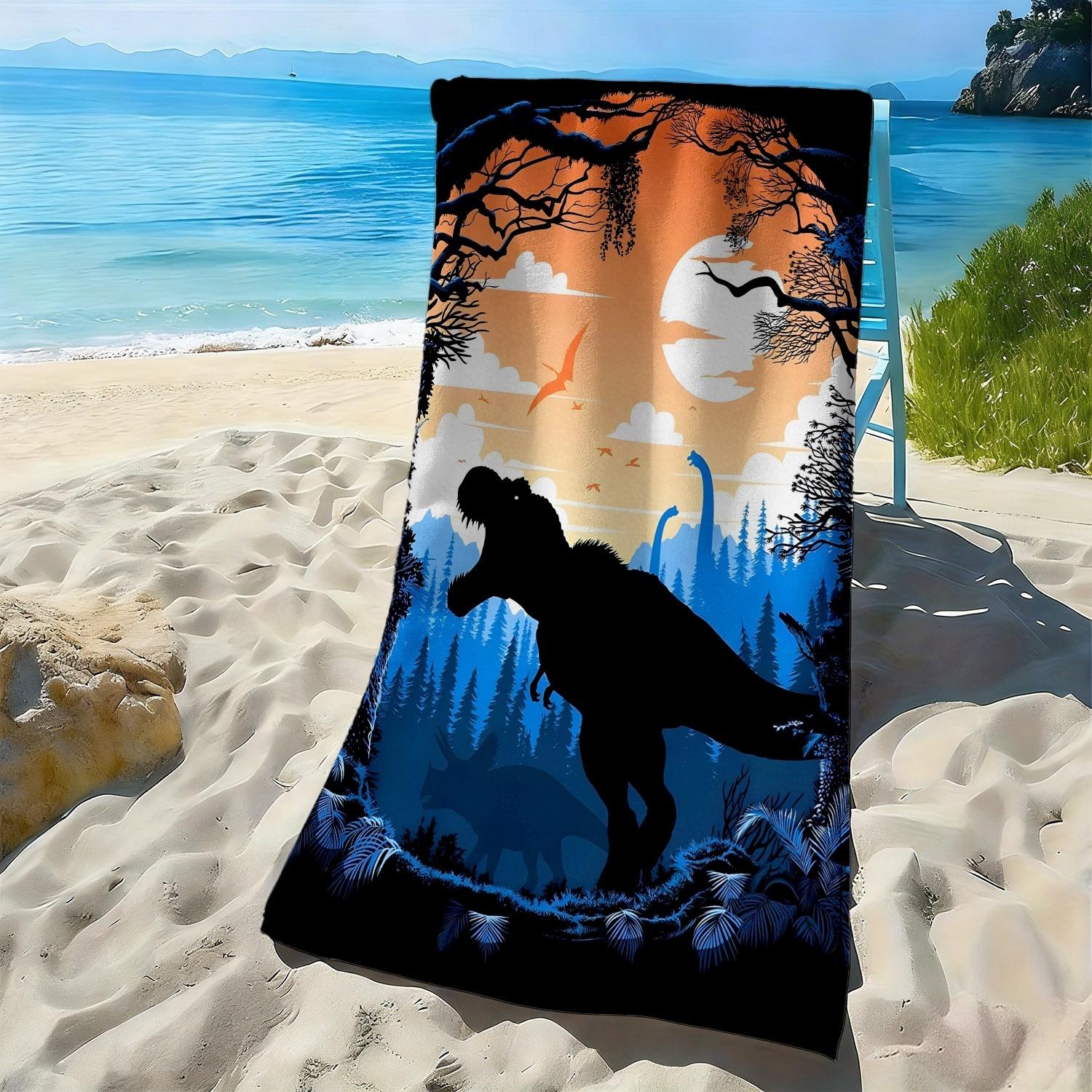 Dinosaur prehistoric forest pattern polyester microfiber beach towel is highly absorbent suitable for swimming and beach outings W30*H60(CM)
Dinosaur prehistoric forest pattern polyester microfiber beach towel is highly absorbent suitable for swimming and beach outings W30*H60(CM)