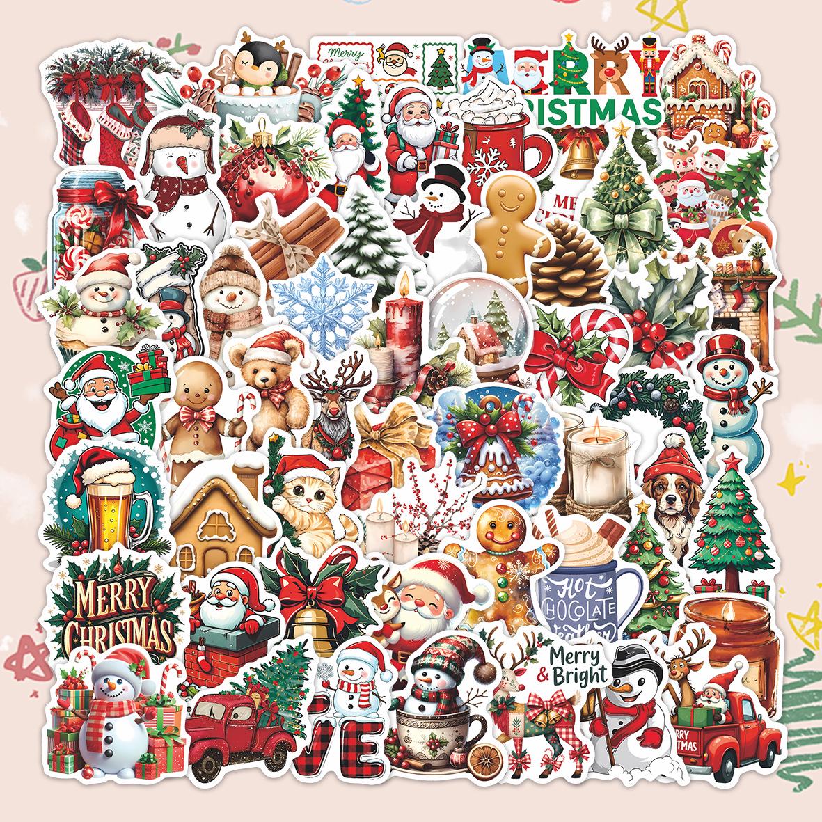 60-Piece Creative Christmas PVC Sticker Set for DIY Phone Cases & Notebooks
60-Piece Creative Christmas PVC Sticker Set for DIY Phone Cases & Notebooks