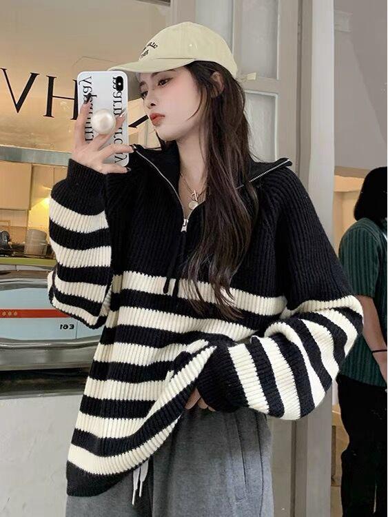 Women s Striped High-Neck Zipper Sweater - 2025 Autumn/Winter Loose Knit Pullover S чорний
Women s Striped High-Neck Zipper Sweater - 2025 Autumn/Winter Loose Knit Pullover S чорний