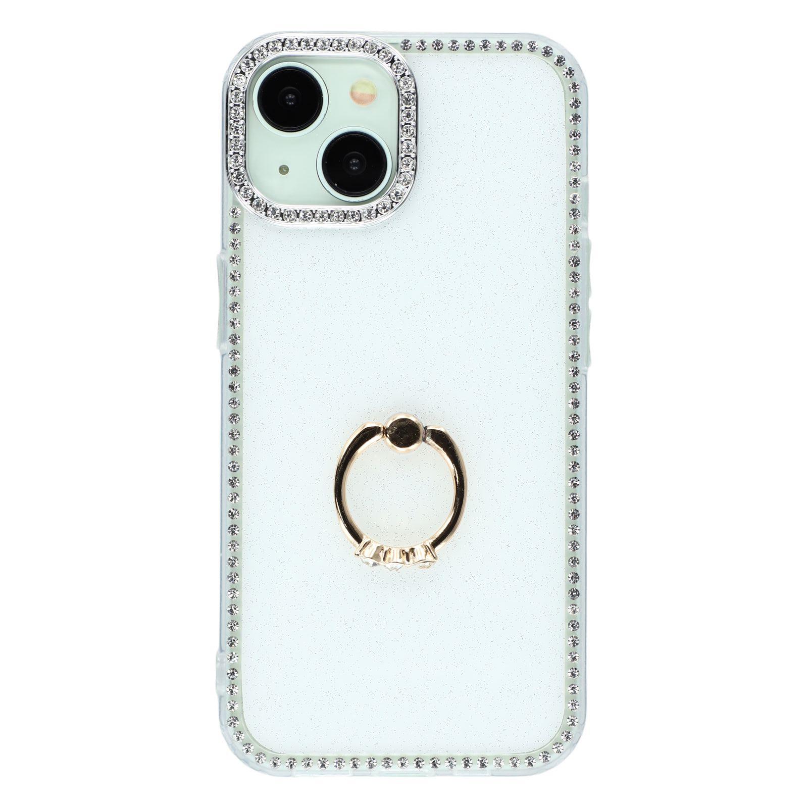 For iPhone 15 Case with Ring Kickstand Rhinestone Edge TPU+PC IMD Phone Cover Glitter White
For iPhone 15 Case with Ring Kickstand Rhinestone Edge TPU+PC IMD Phone Cover Glitter White