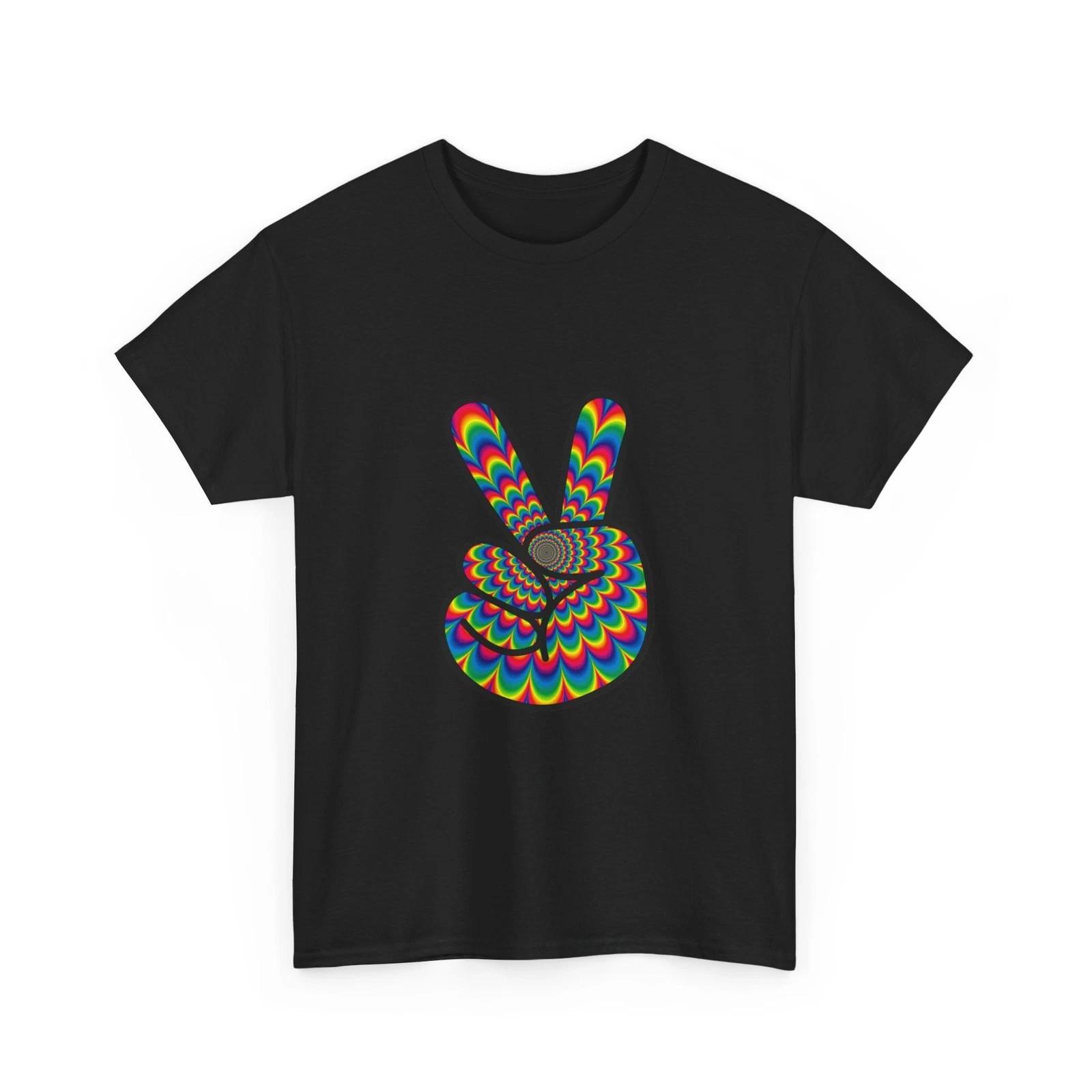 Psychedelic Peace Sign T-Shirt Rainbow Trippy Hippie Vibe Tee M
Psychedelic Peace Sign T-Shirt Rainbow Trippy Hippie Vibe Tee M