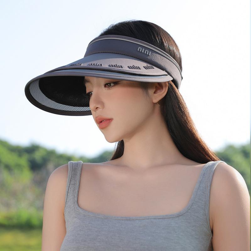 Модная шляпа на весну и осень Женская мода Алфавит Универсальная солнцезащитная шляпа с открытым верхом Летняя шляпа от солнца с широкими полями One size