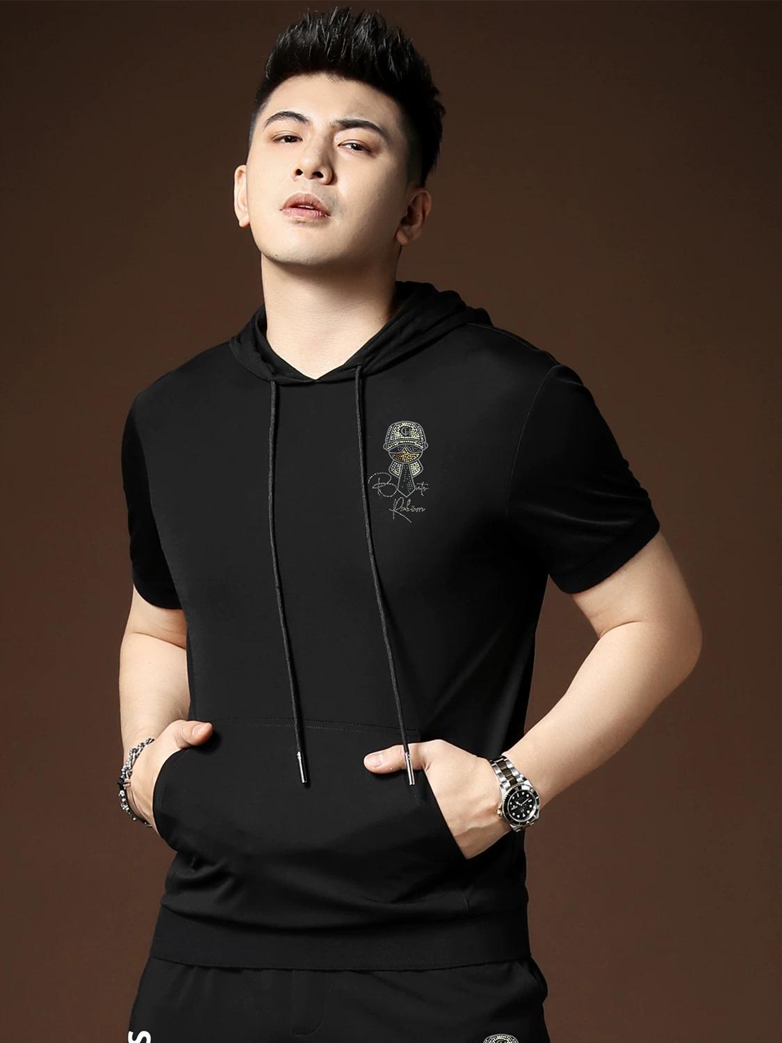 Ozhouzhan Men s Blazer Hood Short sleeve T-shirt Summer New Little Buddha Hot Drilling Half Sleeve Hoodie T-shirt 3XL чёрный
Ozhouzhan Men s Blazer Hood Short sleeve T-shirt Summer New Little Buddha Hot Drilling Half Sleeve Hoodie T-shirt 3XL чёрный