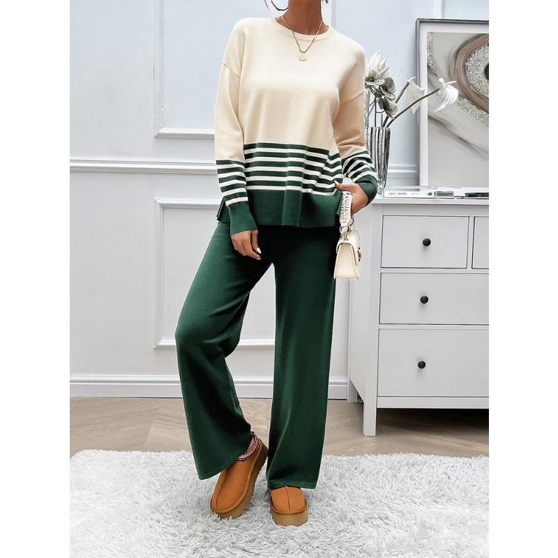 Осенне-зимний женский брючный костюм, повседневный, свободный, сочетание цветов, прямой, с длинным рукавом, свитер, брюки, свитер XL зелёный
Осенне-зимний женский брючный костюм, повседневный, свободный, сочетание цветов, прямой, с длинным рукавом, свитер, брюки, свитер XL зелёный