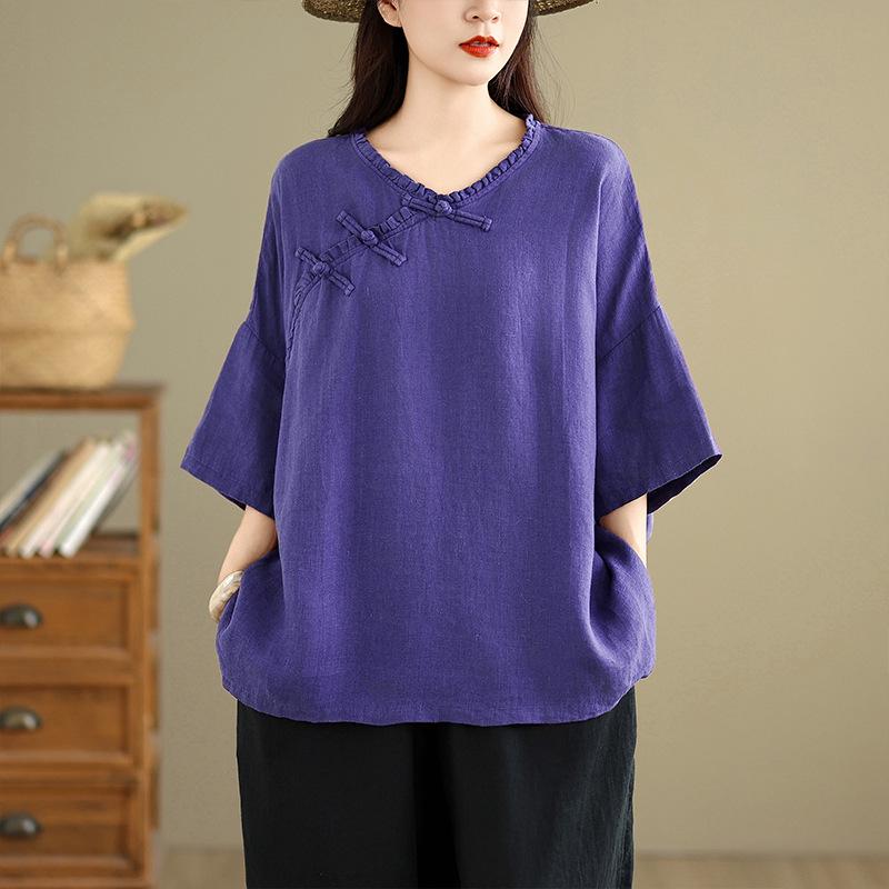 Summer Cotton Linen Artistic Women s Pullover - Casual & Age-Reducing Top Medium фиолетовый
Summer Cotton Linen Artistic Women s Pullover - Casual & Age-Reducing Top Medium фиолетовый