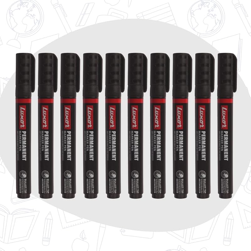 Luxor 1222 Refillable Permanent Bold Marker - Black - Box of 10 101 чорний
Luxor 1222 Refillable Permanent Bold Marker - Black - Box of 10 101 чорний