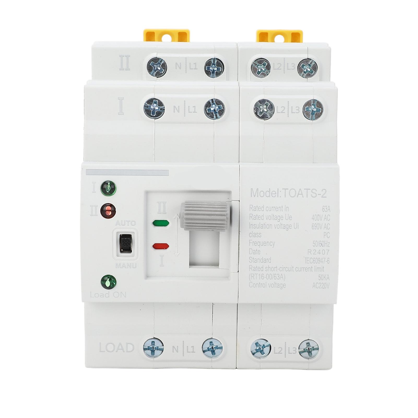 Dual Power Automatic Transfer Switch 4P 16A PC Grade Millisecond Switching Uninterrupted Power
Dual Power Automatic Transfer Switch 4P 16A PC Grade Millisecond Switching Uninterrupted Power