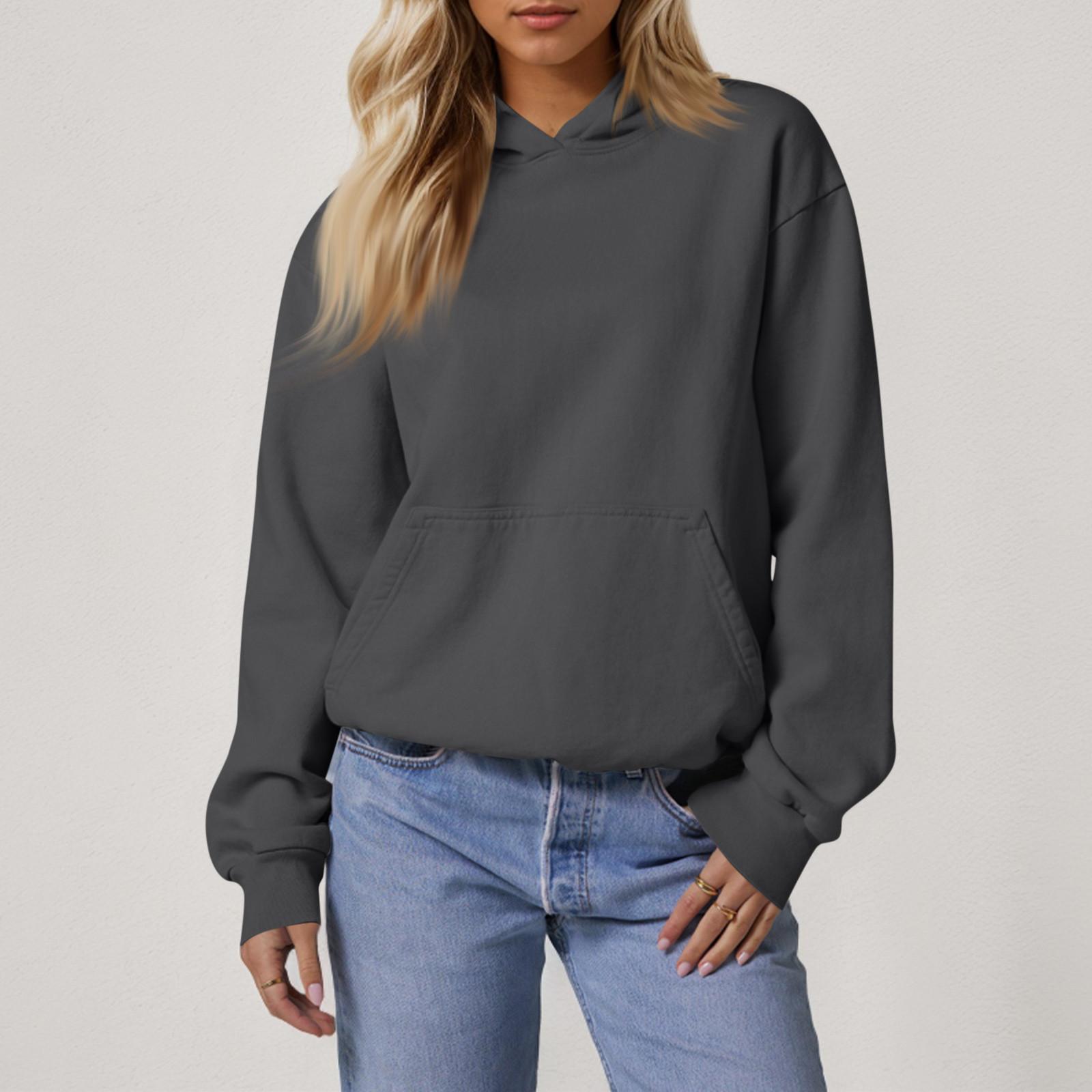 Женские свободные толстовки с длинными рукавами, блузки, повседневные модные однотонные пуловеры, толстовки с капюшоном, топ с карманом S
Женские свободные толстовки с длинными рукавами, блузки, повседневные модные однотонные пуловеры, толстовки с капюшоном, топ с карманом S