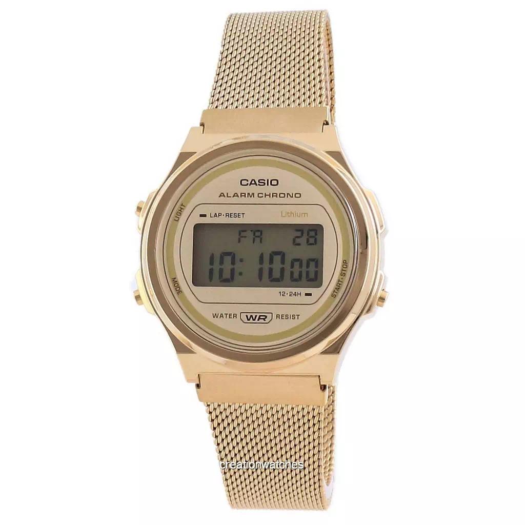 Casio Молодежь Винтаж Золотой Тон Нержавеющая Сталь Цифровые A171WEMG-9A Часы унисекс
Casio Молодежь Винтаж Золотой Тон Нержавеющая Сталь Цифровые A171WEMG-9A Часы унисекс
