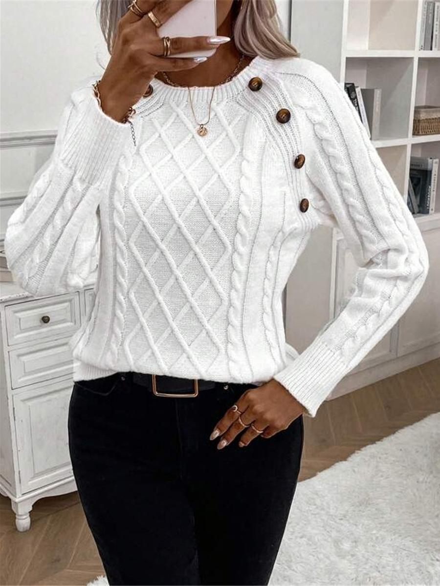 Autumn Knitted Turtleneck Sweater with Bow Floral Button Design L
Autumn Knitted Turtleneck Sweater with Bow Floral Button Design L