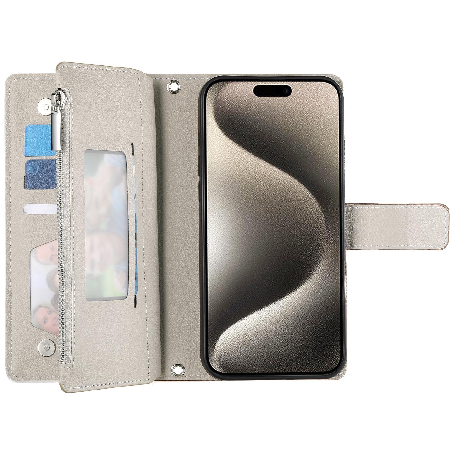 For iPhone 15 Case Zipper Pocket Wallet Color Splicing Leather Flip Phone Cover with Straps Lake Blue
For iPhone 15 Case Zipper Pocket Wallet Color Splicing Leather Flip Phone Cover with Straps Lake Blue