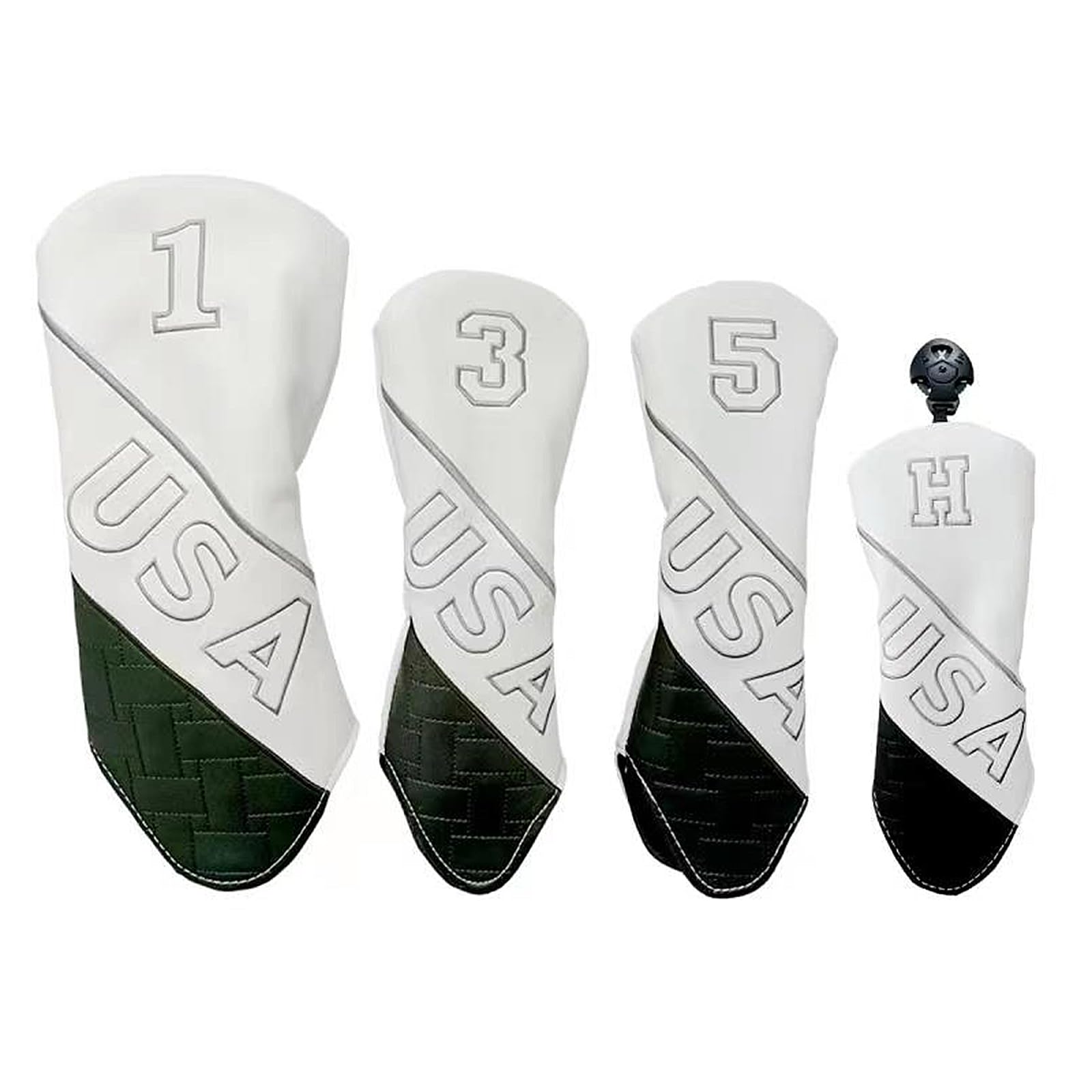 Golf Head Cover Driver Cover Wood Cover Utility Cover UT Cover H USA set 1, 3, 5, (White 4-piece (1, 3, 5, H))
Golf Head Cover Driver Cover Wood Cover Utility Cover UT Cover H USA set 1, 3, 5, (White 4-piece (1, 3, 5, H))
