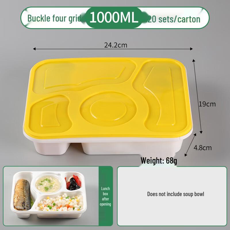 Yudu 120-Set Thickened Disposable 4-Compartment Lunch Boxes
Yudu 120-Set Thickened Disposable 4-Compartment Lunch Boxes