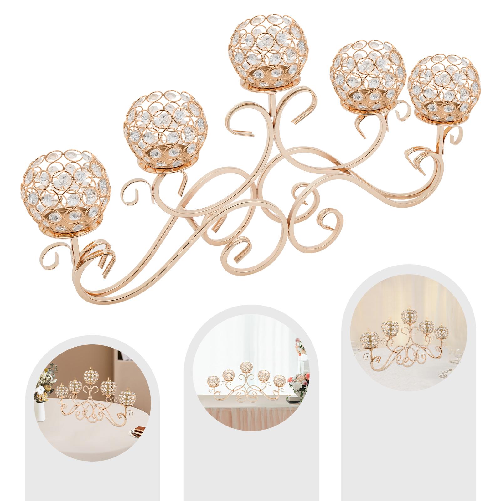 5 Arms Crystal Candle Holders,Silver/Gold Freestanding Candle Holder 64*10*34cm Applicable Candle Within 3.8cm for Hotels золотой
5 Arms Crystal Candle Holders,Silver/Gold Freestanding Candle Holder 64*10*34cm Applicable Candle Within 3.8cm for Hotels золотой