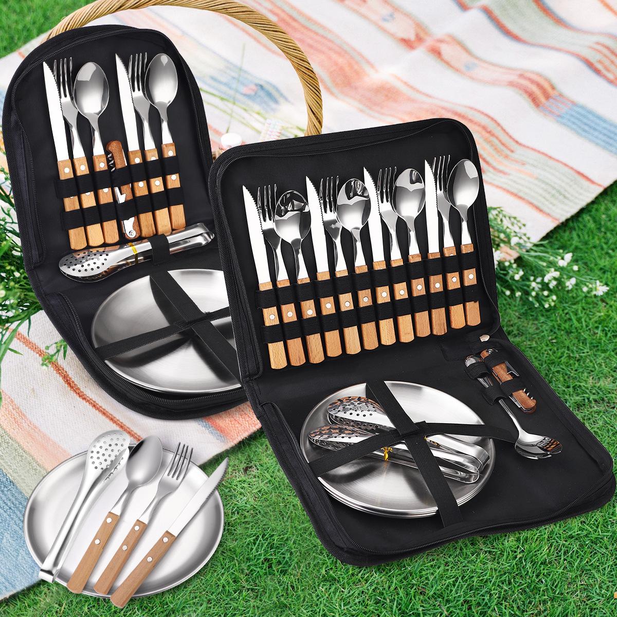 Portable Wooden Handle Knife Fork Spoon 304 Stainless Steel Tableware Set Travel Barbecue Outdoor Tableware 10/20 Piece Set
Portable Wooden Handle Knife Fork Spoon 304 Stainless Steel Tableware Set Travel Barbecue Outdoor Tableware 10/20 Piece Set