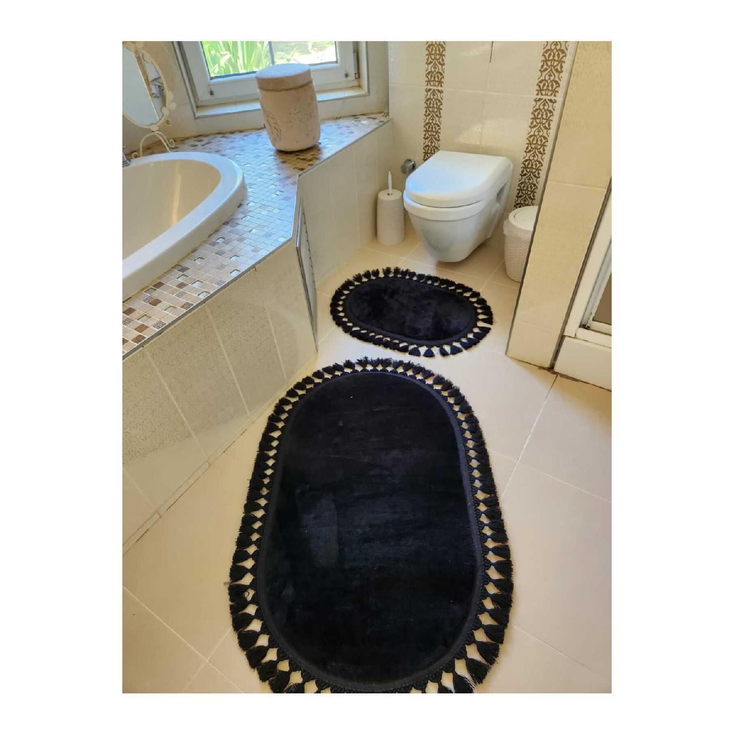 Washable Fringed Anti-slip Dot Base Soft Plush Bath Mat Set Of 2 60x100ve40x60cm чёрный
Washable Fringed Anti-slip Dot Base Soft Plush Bath Mat Set Of 2 60x100ve40x60cm чёрный