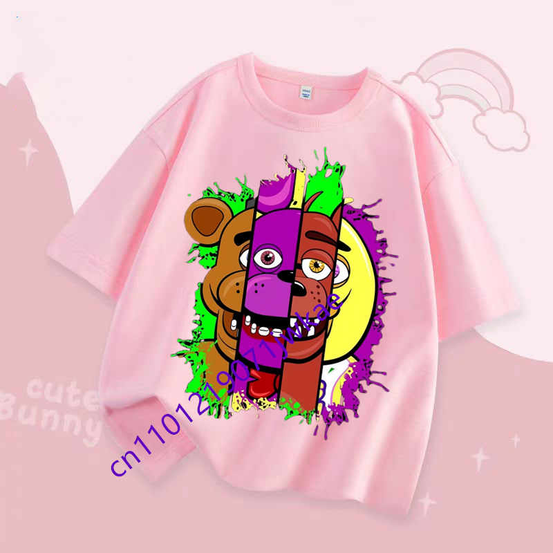 FNAF Дышащие футболки Детские Пять Ночей с Фредди Милый Топ с коротким рукавом Мальчики Девочки Летняя Модная Футболка Детская Одежда 110
FNAF Дышащие футболки Детские Пять Ночей с Фредди Милый Топ с коротким рукавом Мальчики Девочки Летняя Модная Футболка Детская Одежда 110