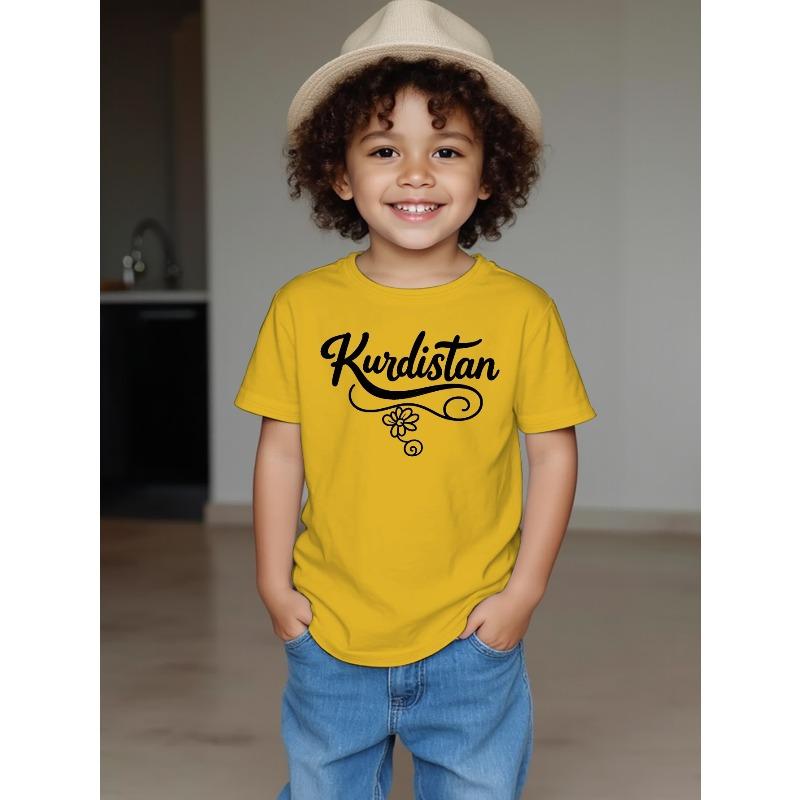 European Size Boys Round Neck Short Sleeved T Shirt with Unique English Print 164cm жовтий
European Size Boys Round Neck Short Sleeved T Shirt with Unique English Print 164cm жовтий