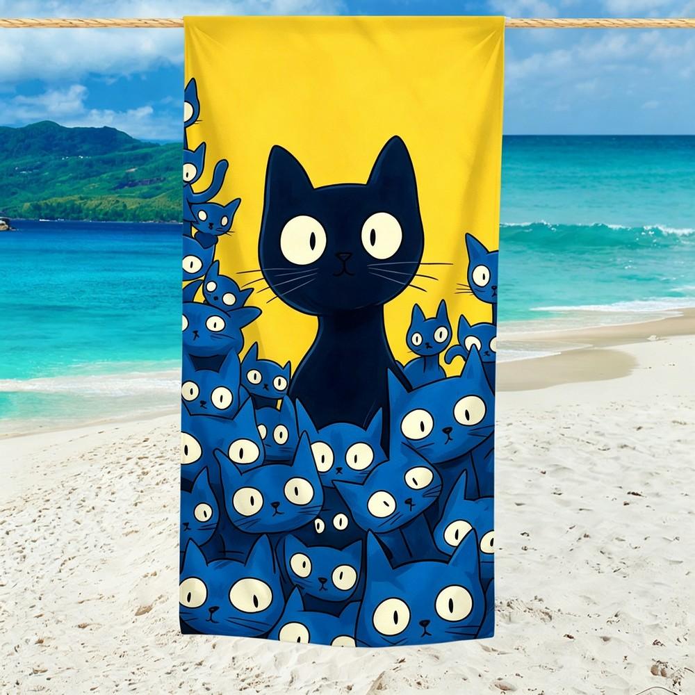 Cute Cartoon Black Blue Cats Beach Towel Patterned Sunscreen And Windproof Suitable For Swimming Pool Camping Travel Blanket W30*H60(CM)
Cute Cartoon Black Blue Cats Beach Towel Patterned Sunscreen And Windproof Suitable For Swimming Pool Camping Travel Blanket W30*H60(CM)