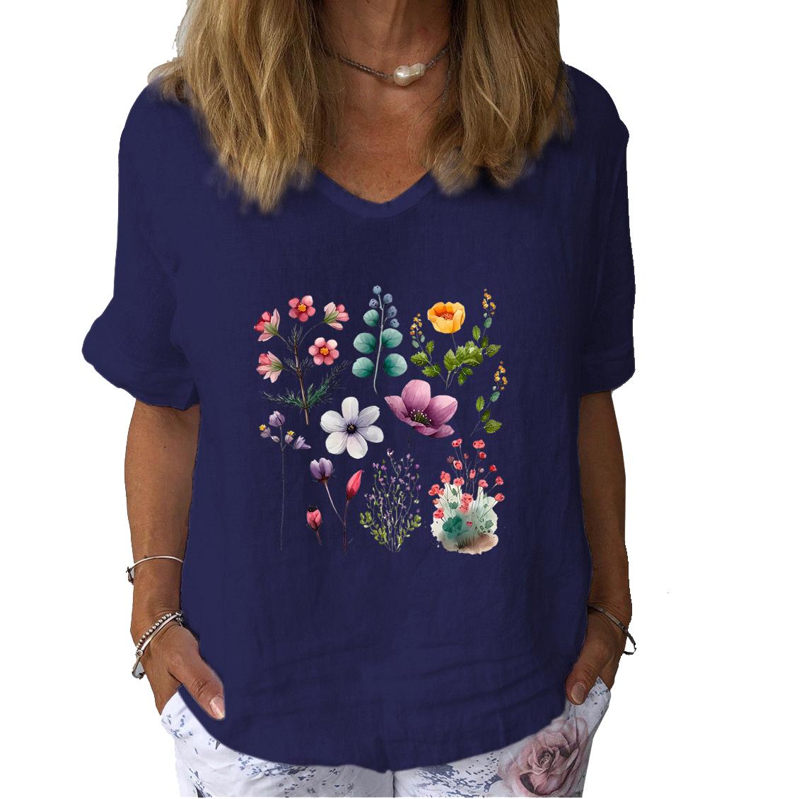 Женская модная льняная блузка, летняя повседневная футболка с короткими рукавами, женский пуловер с цветочным принтом, свободный топ 3XL
Женская модная льняная блузка, летняя повседневная футболка с короткими рукавами, женский пуловер с цветочным принтом, свободный топ 3XL