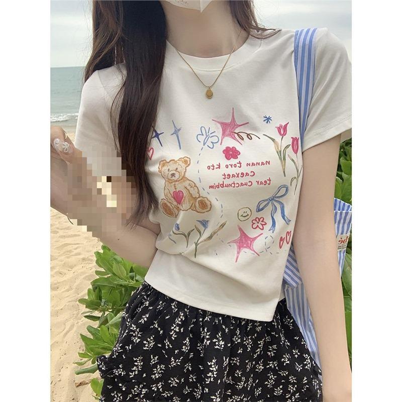 Женская милая футболка с принтом медвежонка, облегающего кроя - Девичья и универсальная футболка с коротким рукавом для лета 2024 Extra Large белый
Женская милая футболка с принтом медвежонка, облегающего кроя - Девичья и универсальная футболка с коротким рукавом для лета 2024 Extra Large белый