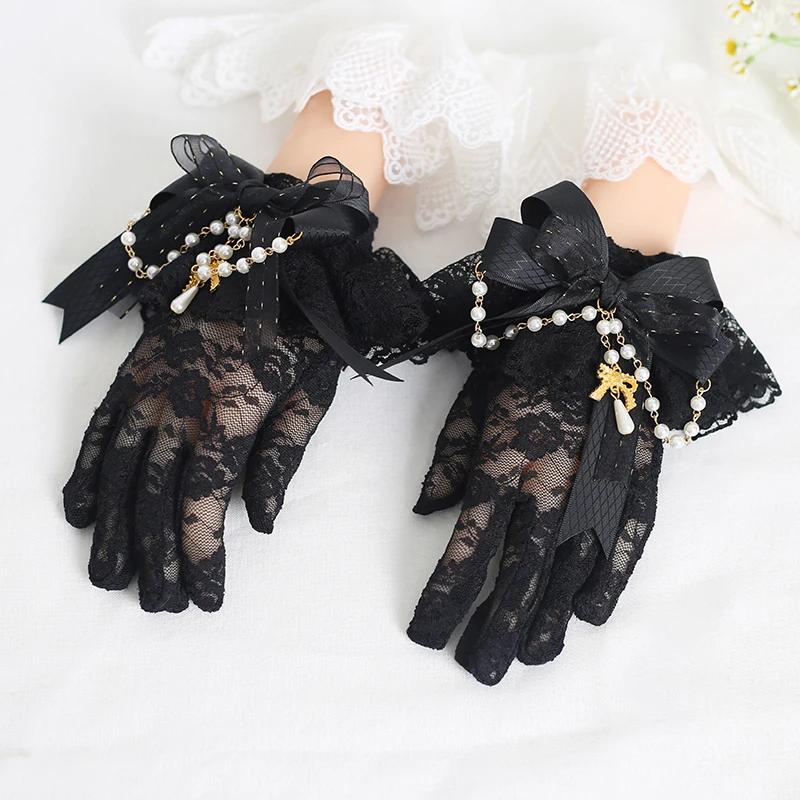 Lolita Gothic Lace Wrist Gloves Women Harajuku Style Bowknot Bead Chain Pendant JK Gloves Bridal Wedding Party Glove Accessories One Size чёрный
Lolita Gothic Lace Wrist Gloves Women Harajuku Style Bowknot Bead Chain Pendant JK Gloves Bridal Wedding Party Glove Accessories One Size чёрный
