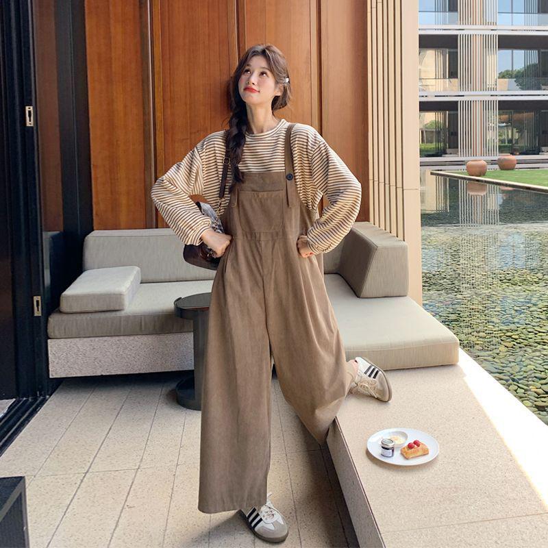 Women s Youthful Street-Style Overalls Set: Spring/Autumn Long-Sleeved Tee and Wide-Leg Pants S up to 115 jin
Women s Youthful Street-Style Overalls Set: Spring/Autumn Long-Sleeved Tee and Wide-Leg Pants S up to 115 jin